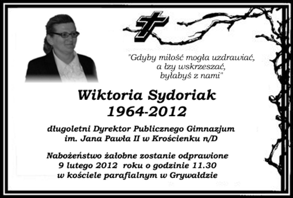 Odeszła Wiktoria Sydoriak